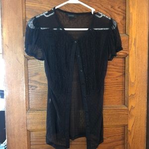 Lace button down top